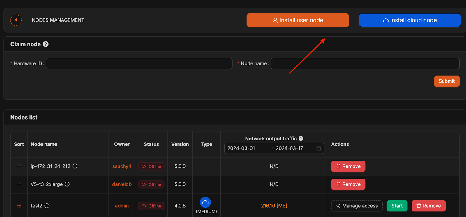 Installing Quickstream Node in Quickstream's Cloud