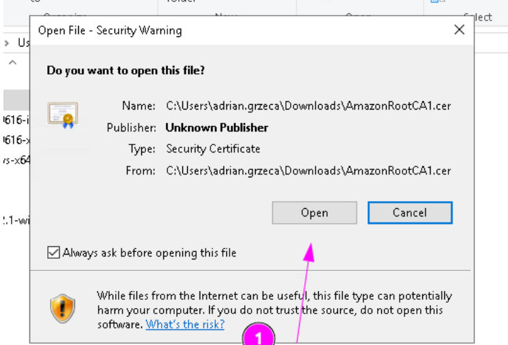 Istalling AWS certificates