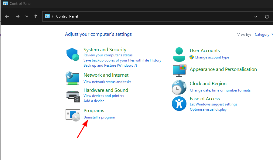 Removing Quickstream Node - Opening control panel