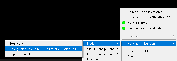 Quickstream Node Setup changing Node name